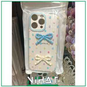 گارد گوشی پاپیون آبی سفید از آیفون 13 تا 16 پرو مکس