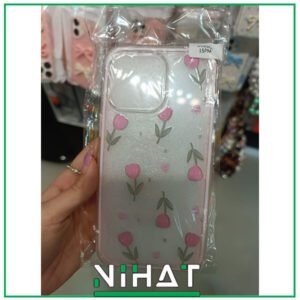 گارد گوشی گل رز صورتی از آیفون 13 تا 16 پرو مکس